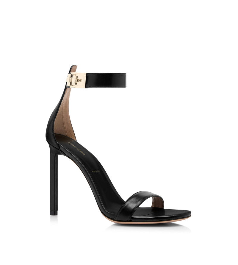 TOM FORD SHINY LEATHER T LATCH ANKLE STRAP SANDAL outlook