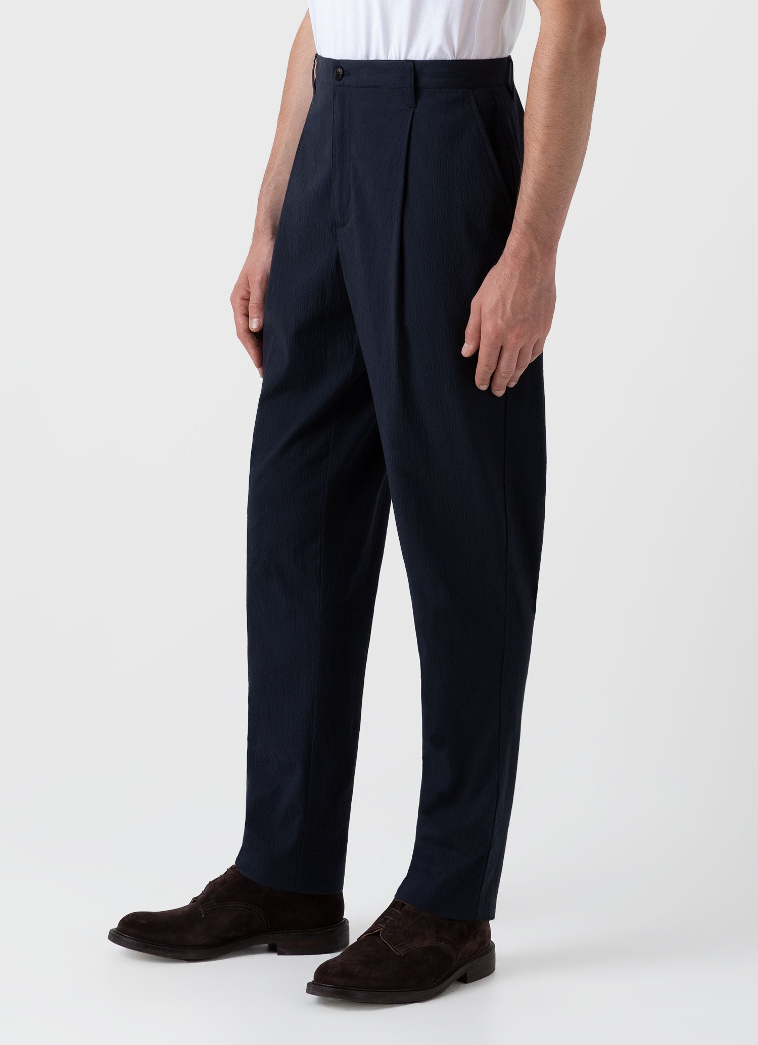Seersucker Pleat Trouser - 5