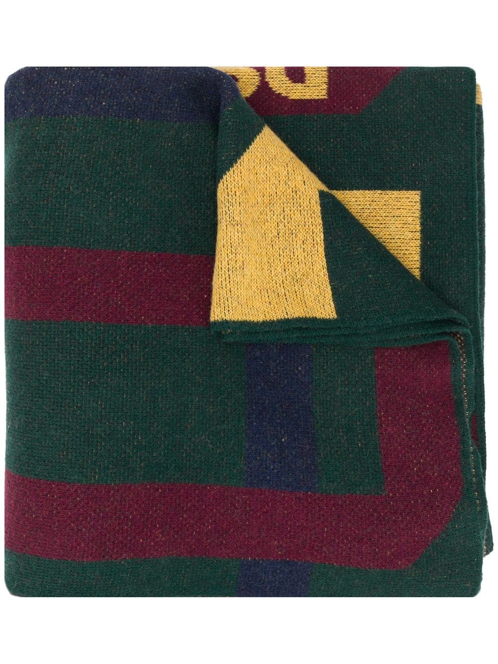 logo-jacquard colour-block scarf - 1