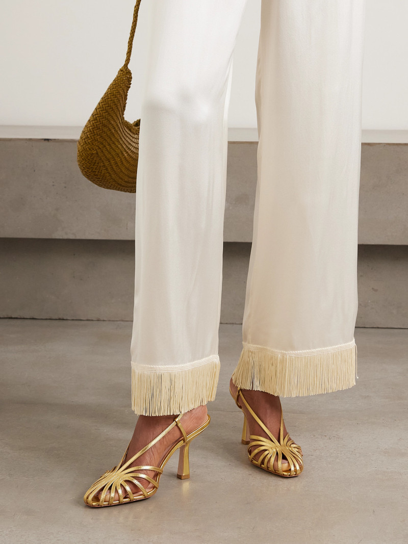 LOEFFLER RANDALL Alexandra Metallic Leather Sandals outlook
