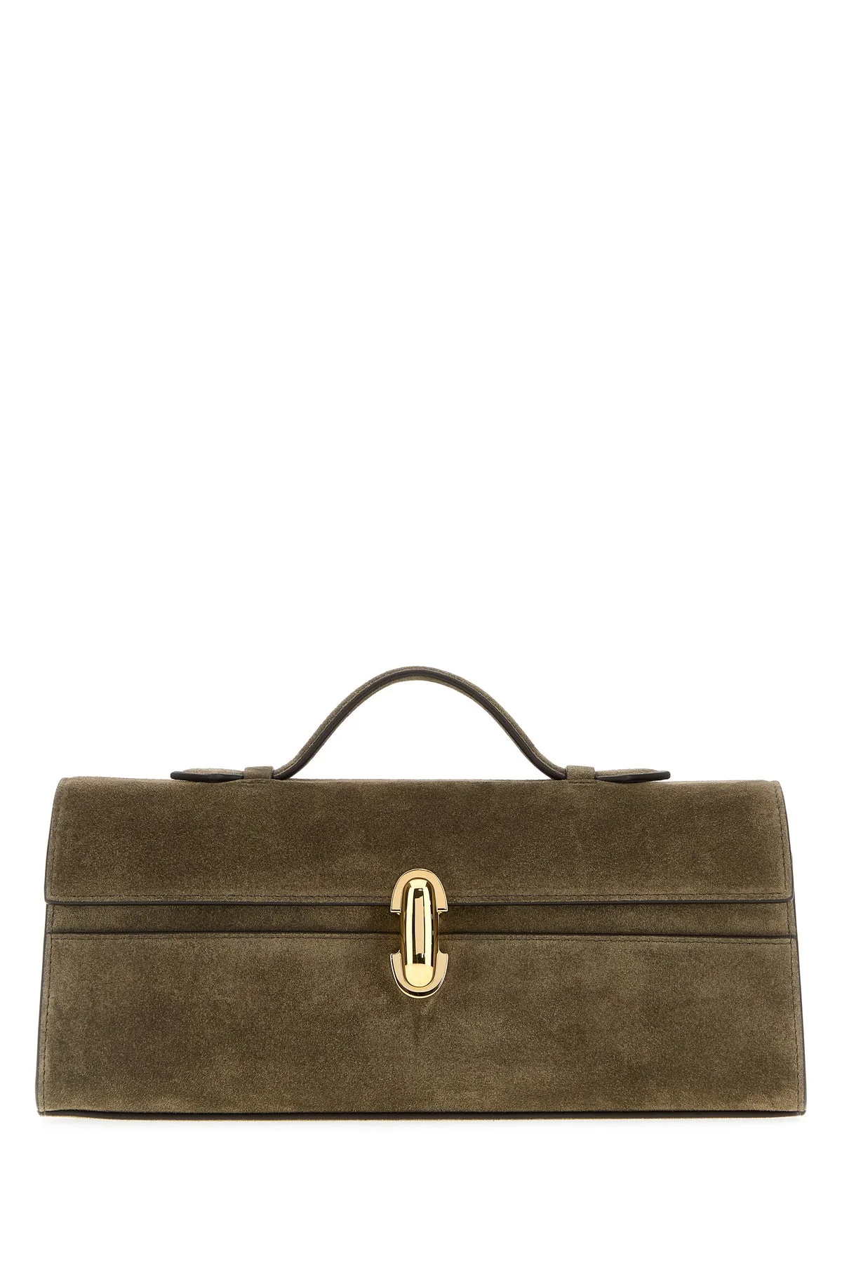 Khaki suede Slim Symmetry handbag - 1