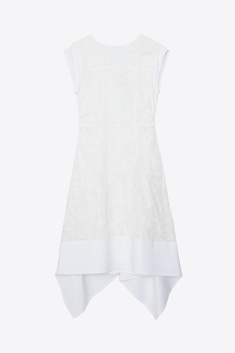 Embroidered Belted Midi Dress with Handkerchief Hem 8