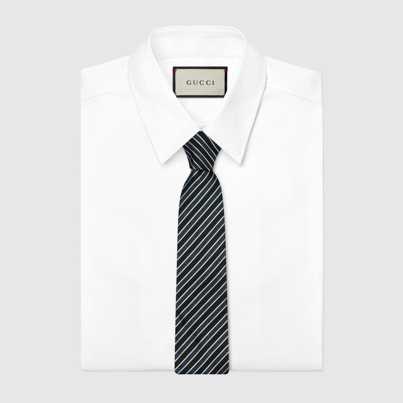 GUCCI Striped silk jacquard tie outlook