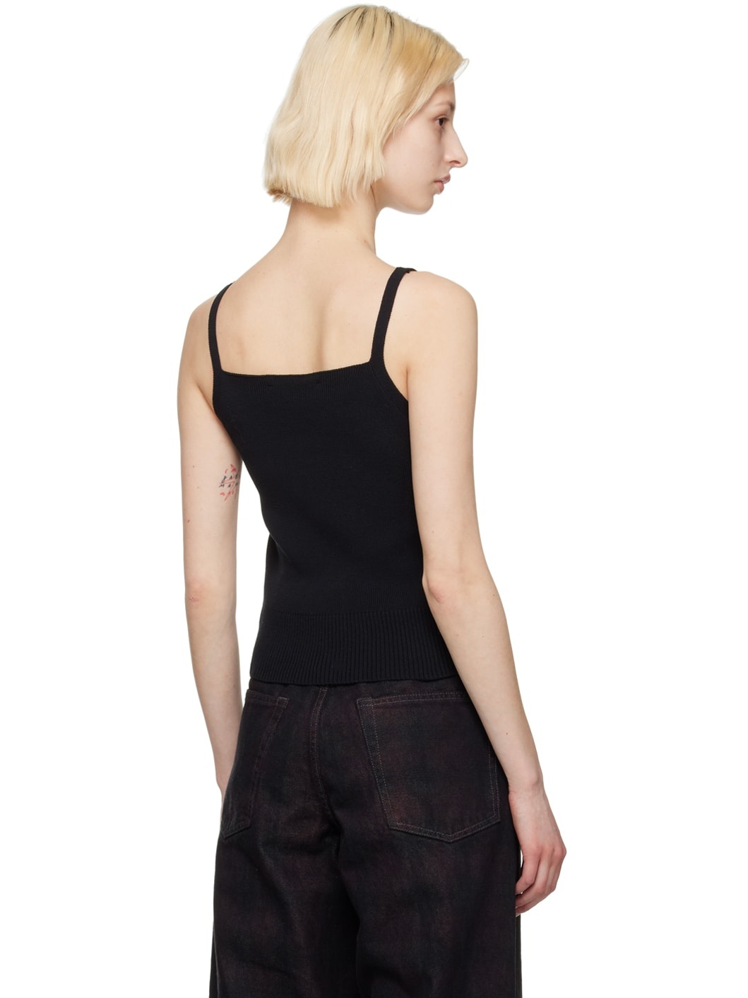 Black V-Neck Tank Top - 3