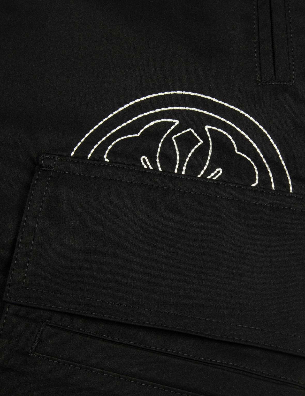 KAMON AND SEAGULL EMBROIDERY LOOSE FIT CARGO PANTS - 10