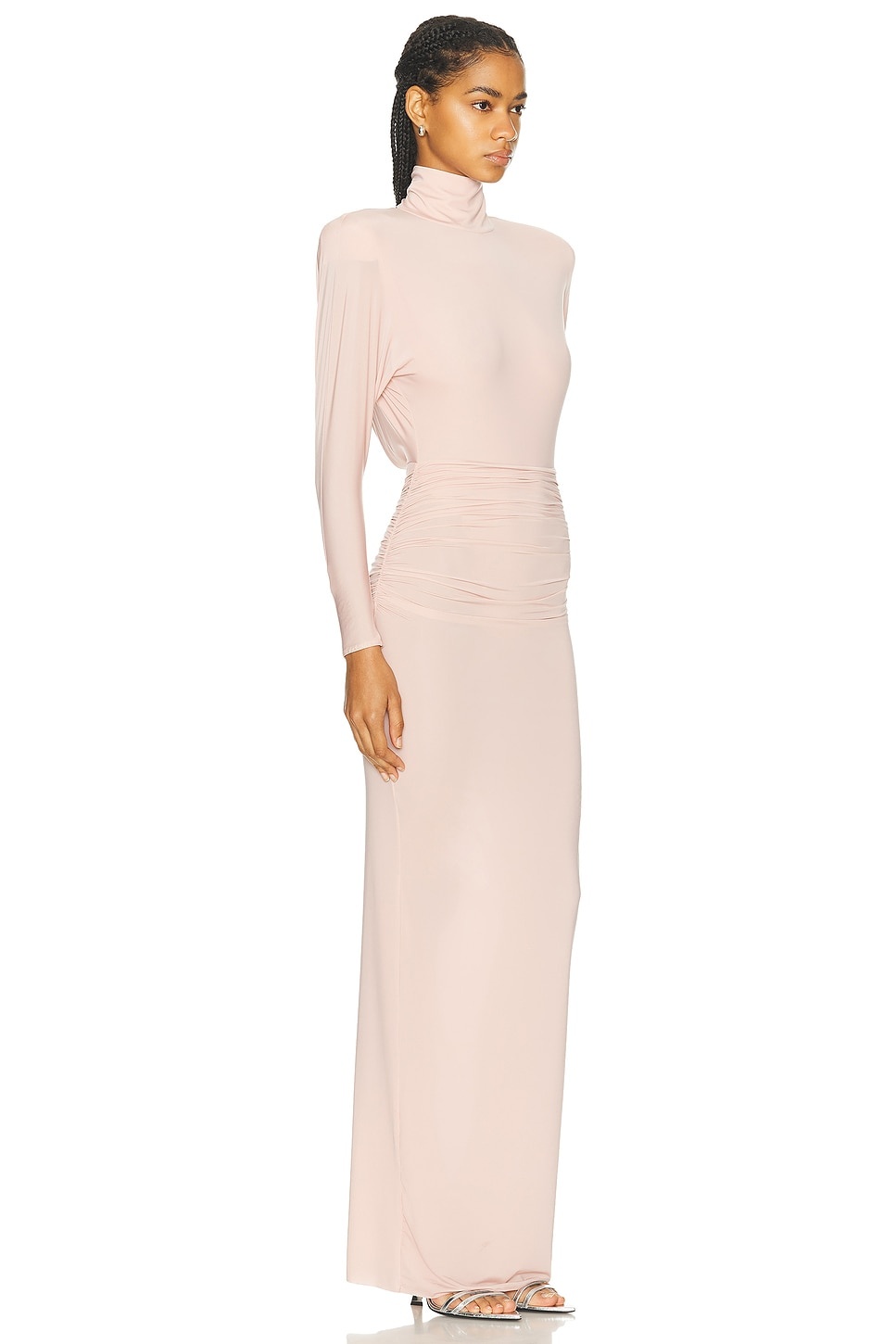 Draped Open Back Maxi Dress - 3