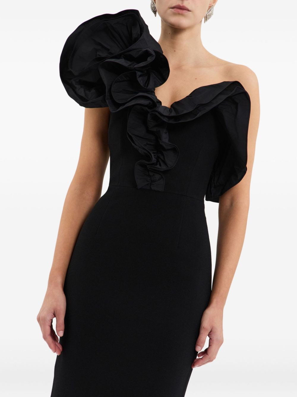 Ella ruffle-detail one-shoulder gown - 5