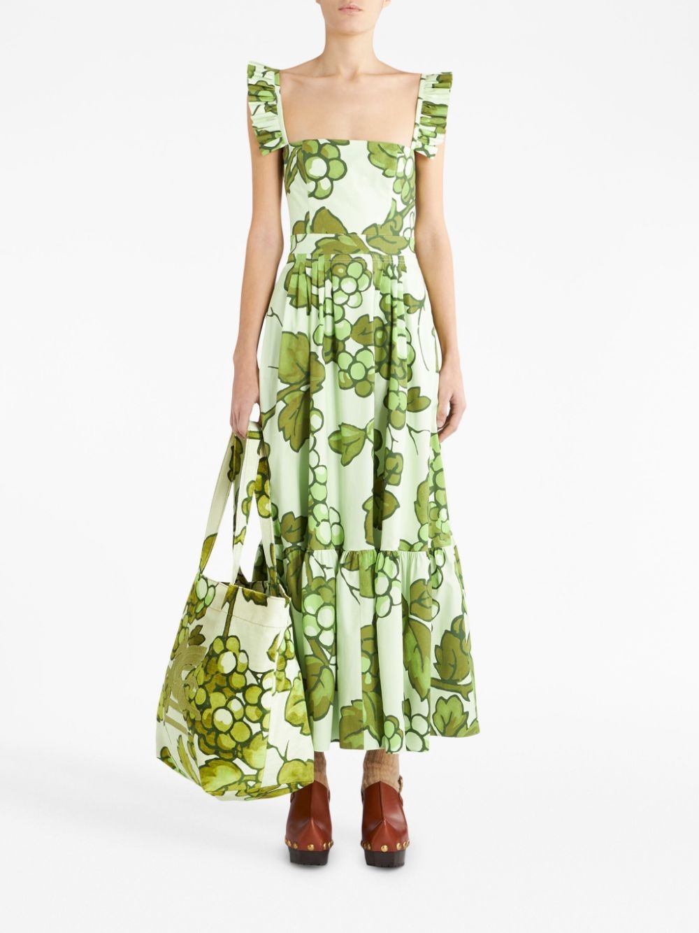 ruffled graphic-print dress - 2