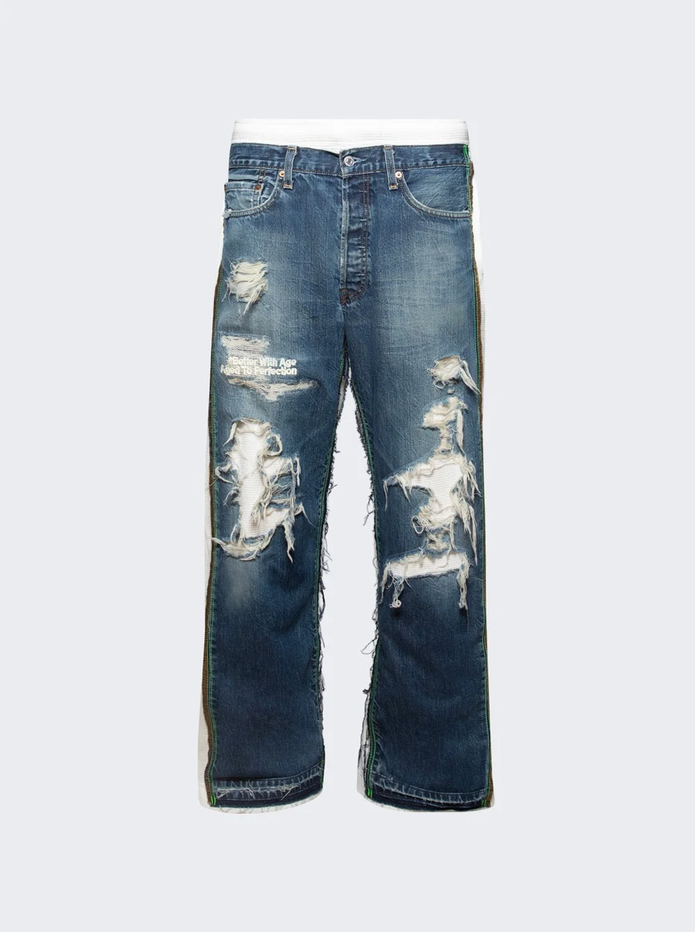 Franklin Denim Sweatpants Indigo And White - 1