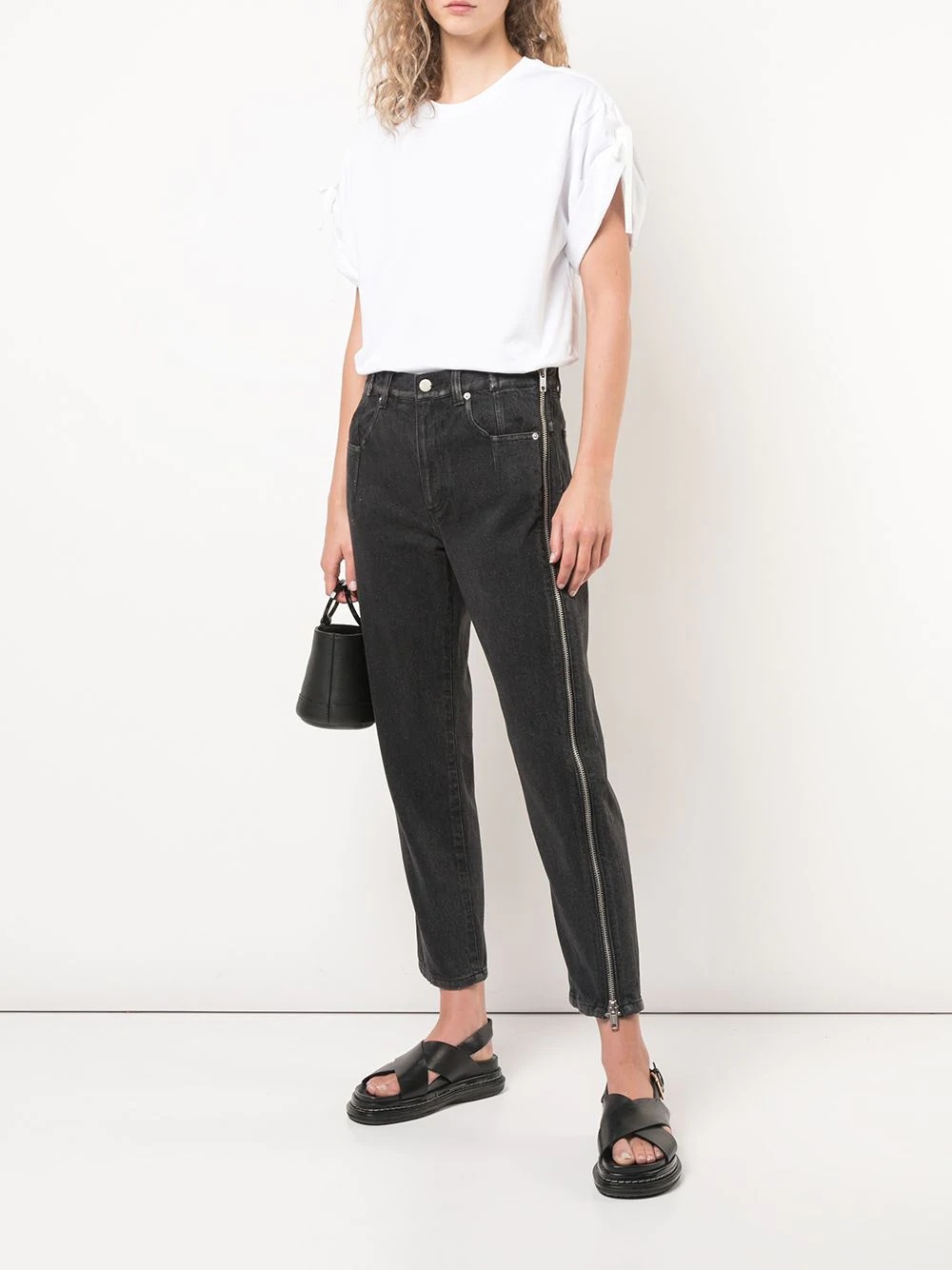 zip-detail cropped jeans - 2