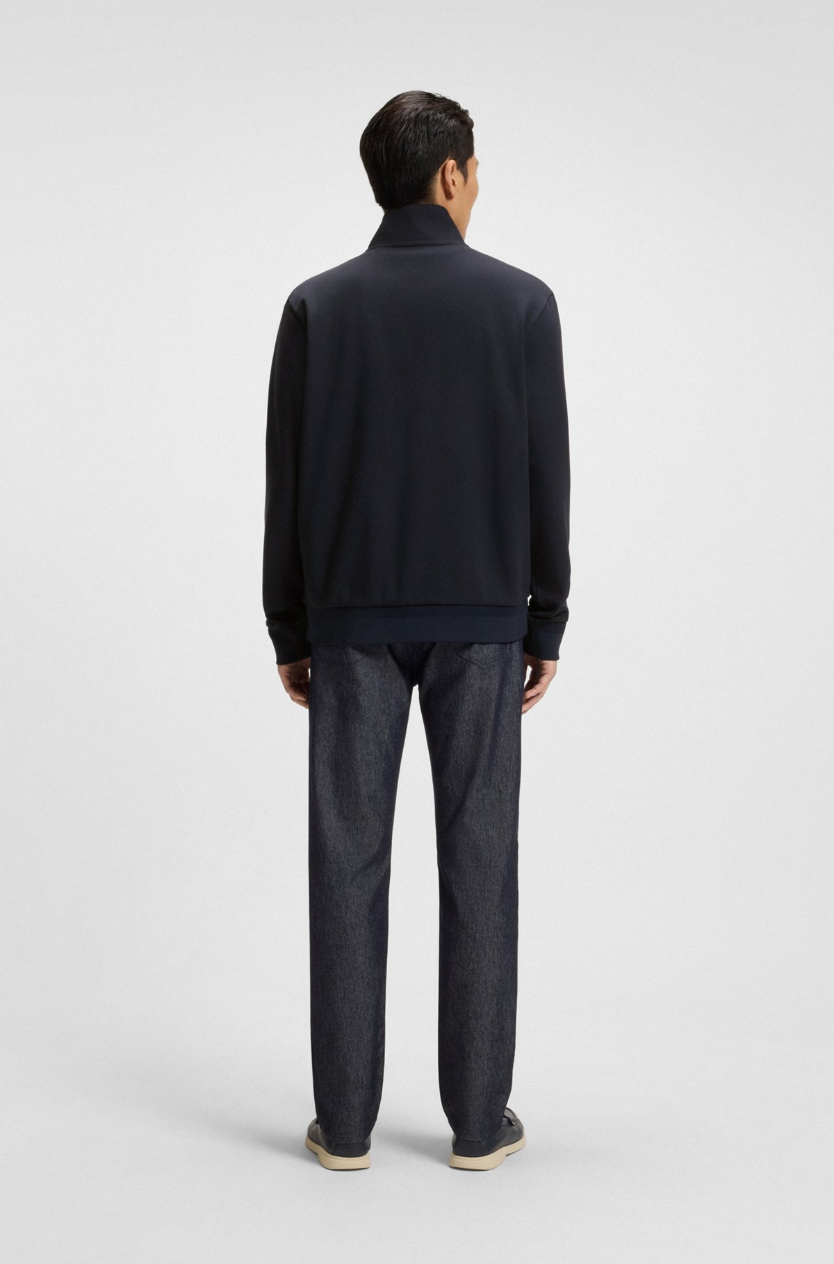 REGULAR-FIT ZIP-UP SWEATSHIRT IN STRETCH COTTON - 5