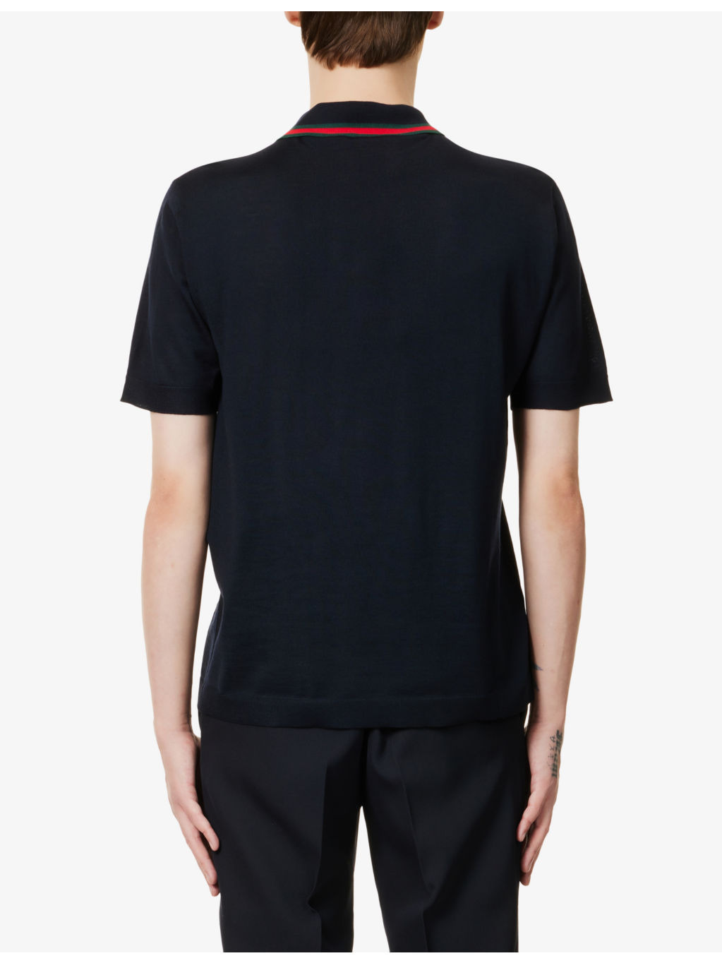 Brand-trim regular-fit wool sweatshirt - 4
