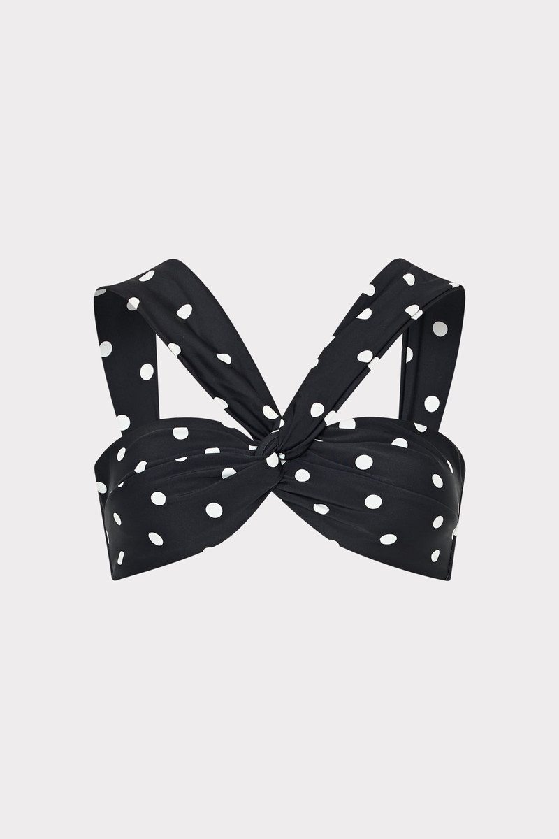 Olivia Polka Dot Draped Bandeau Top 1