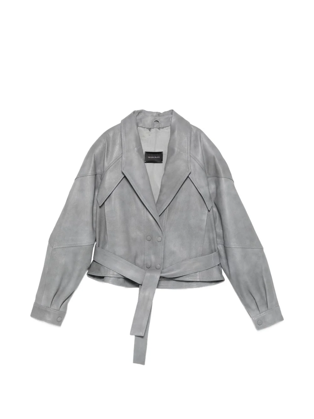 Karo belted double-breasted jacket - 1