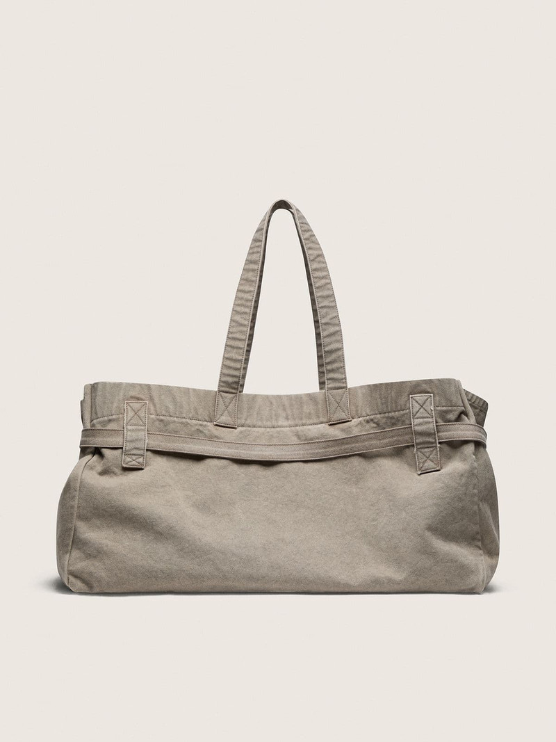 Anthracite canvas tote bag with embroidery and antique silver details 4
