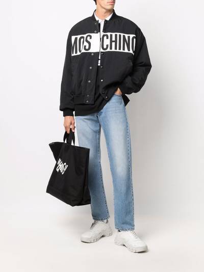 Moschino logo print bomber jacket outlook