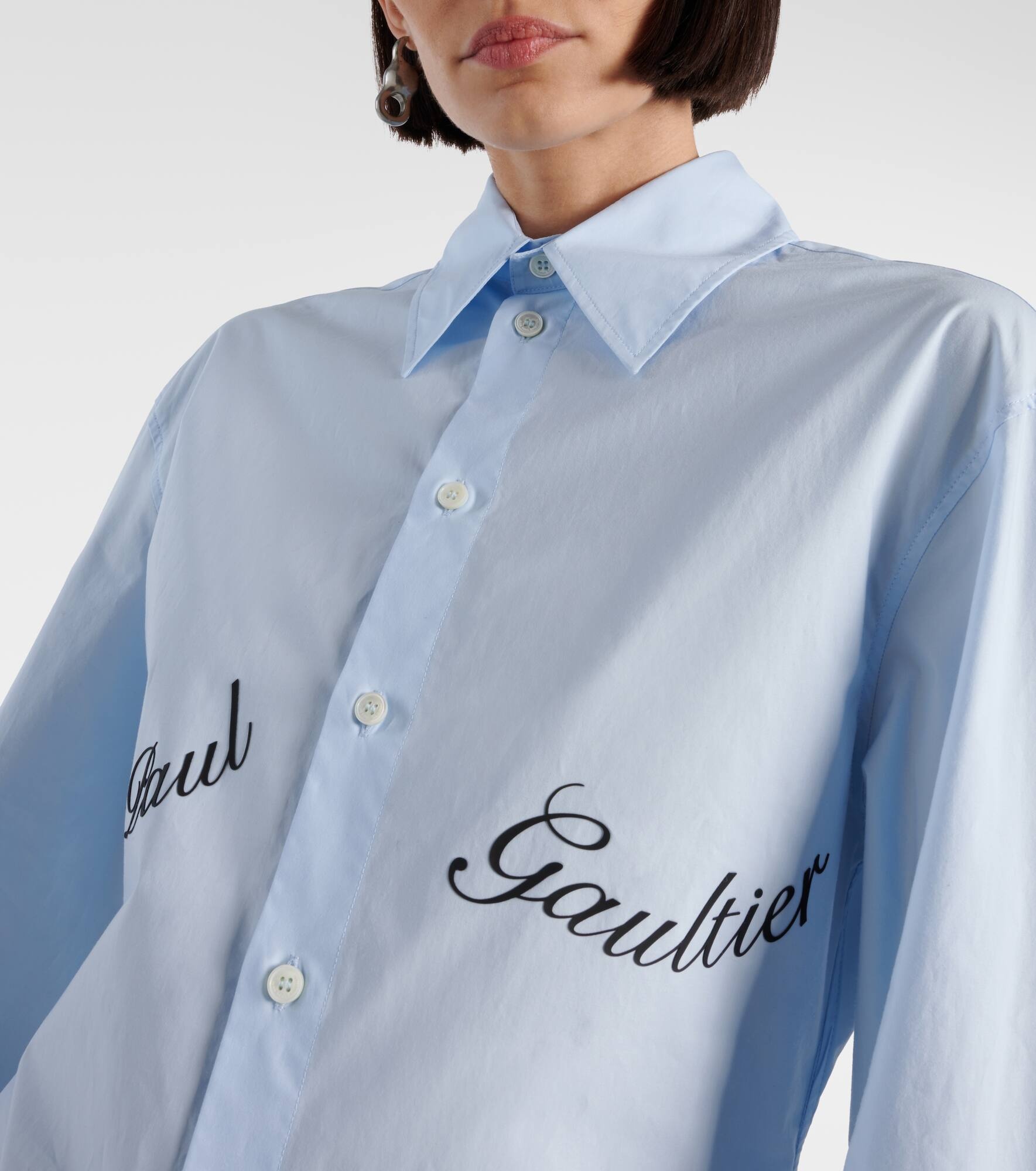 Logo cotton-blend poplin shirt - 4