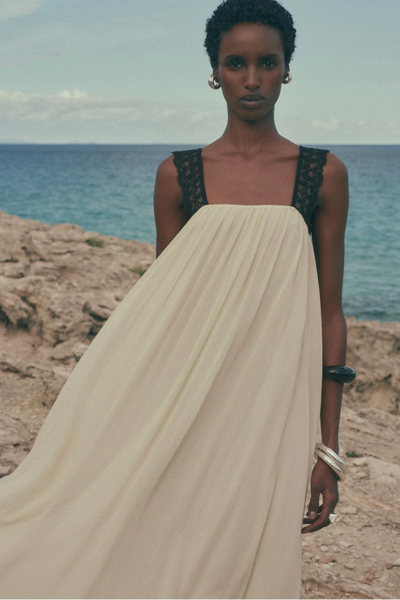 CARMELA MAXI DRESS IN CREAM VISCOSE GEORGETTE - 1