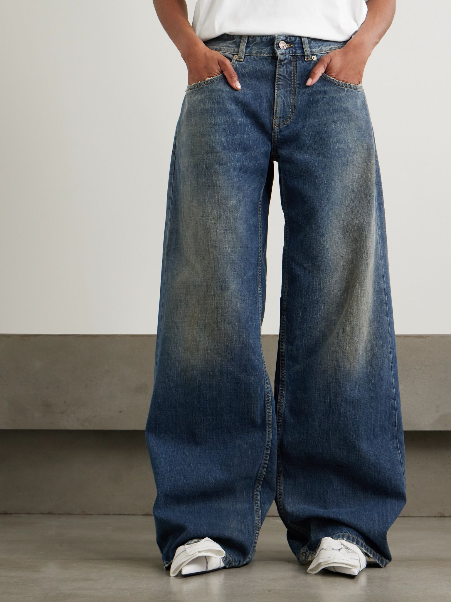 Mid-rise wide-leg jeans Blue - 3