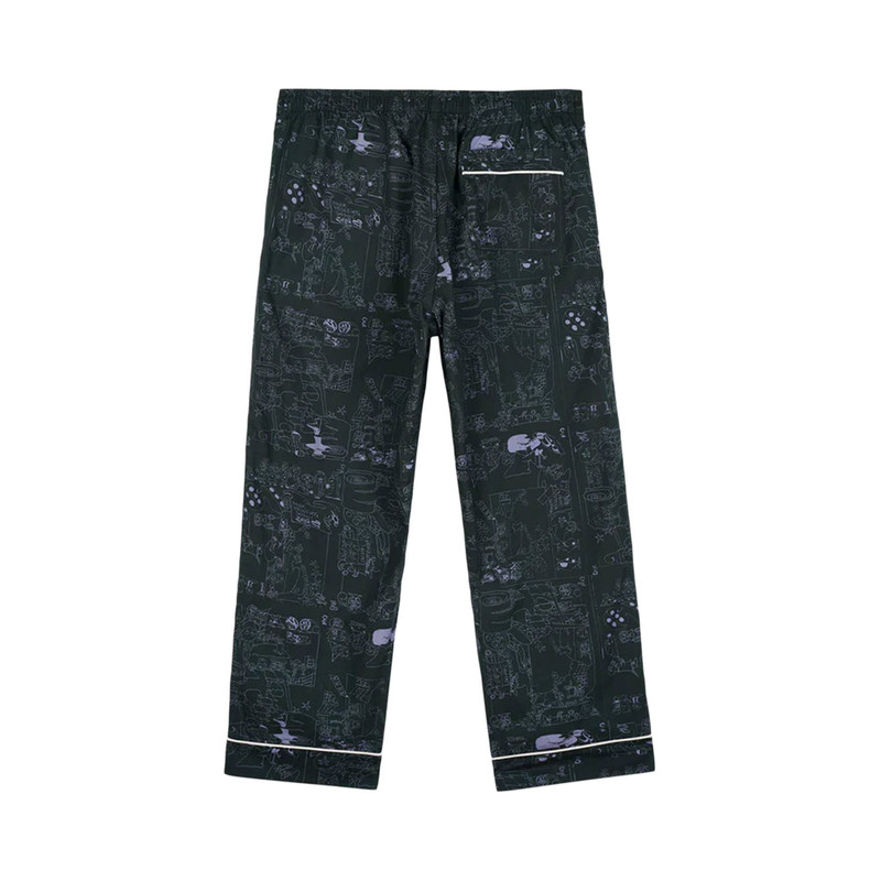 BRAIN DEAD Brain Dead Hedgehog Pajama Bottom 'Forest Green' outlook