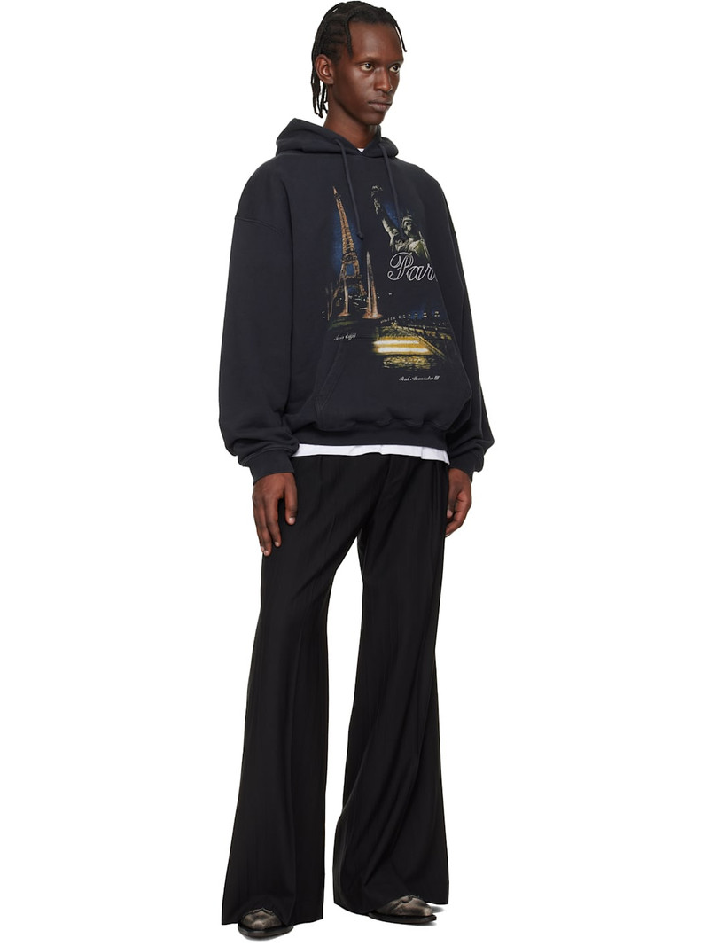 VETEMENTS Black 'Paris' Tourist Hoodie outlook