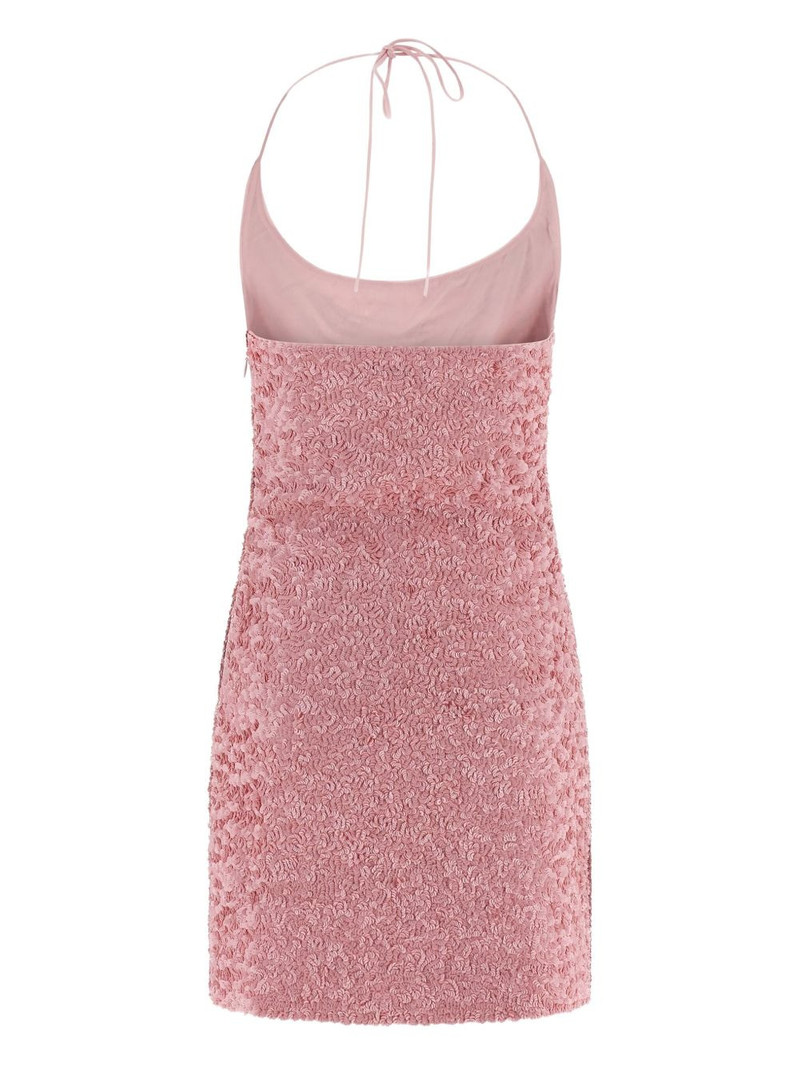 Balmain all-over sequin halter-neck mini dress outlook