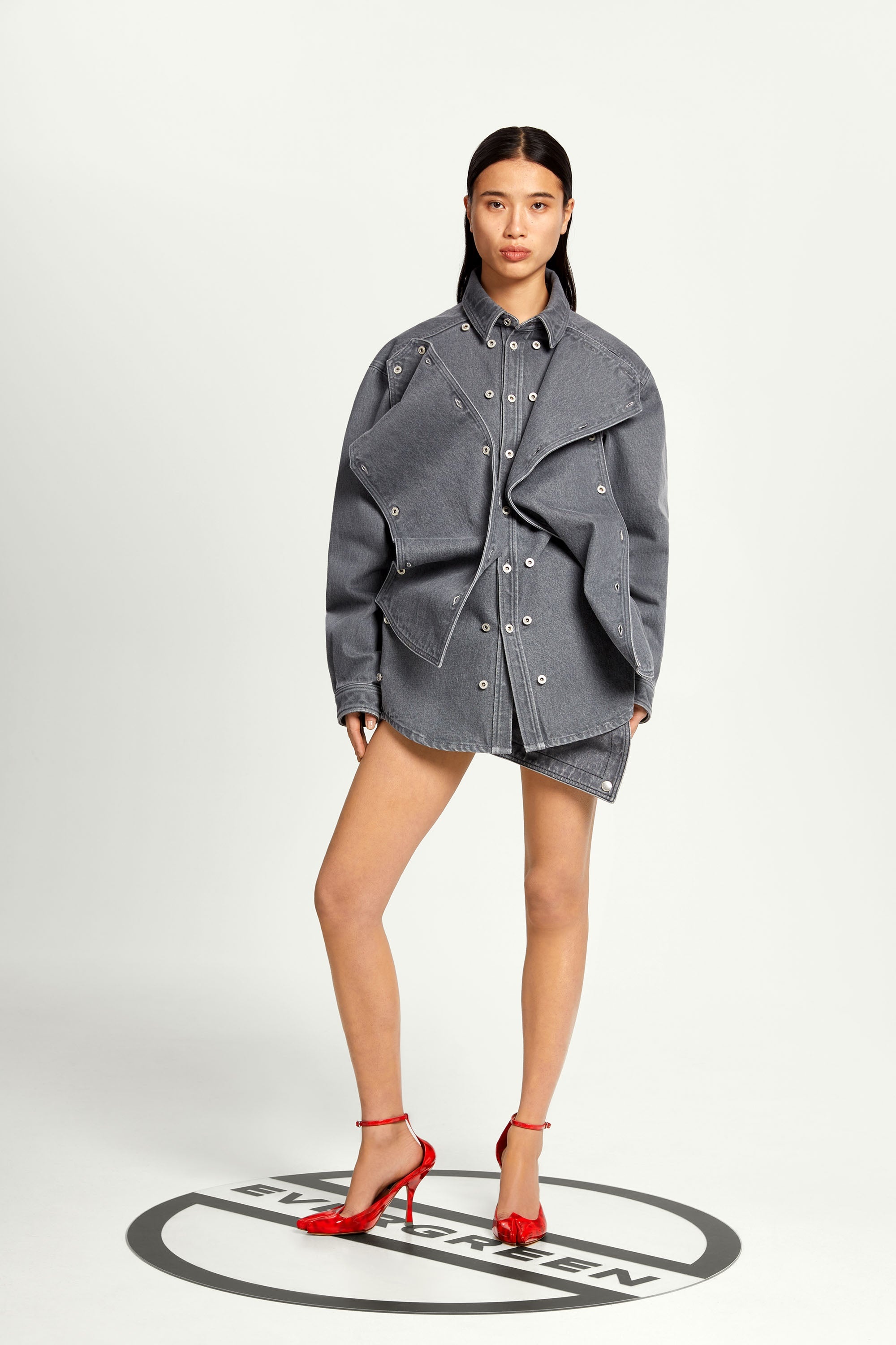 Classic Button Panel Denim Shirt - 11