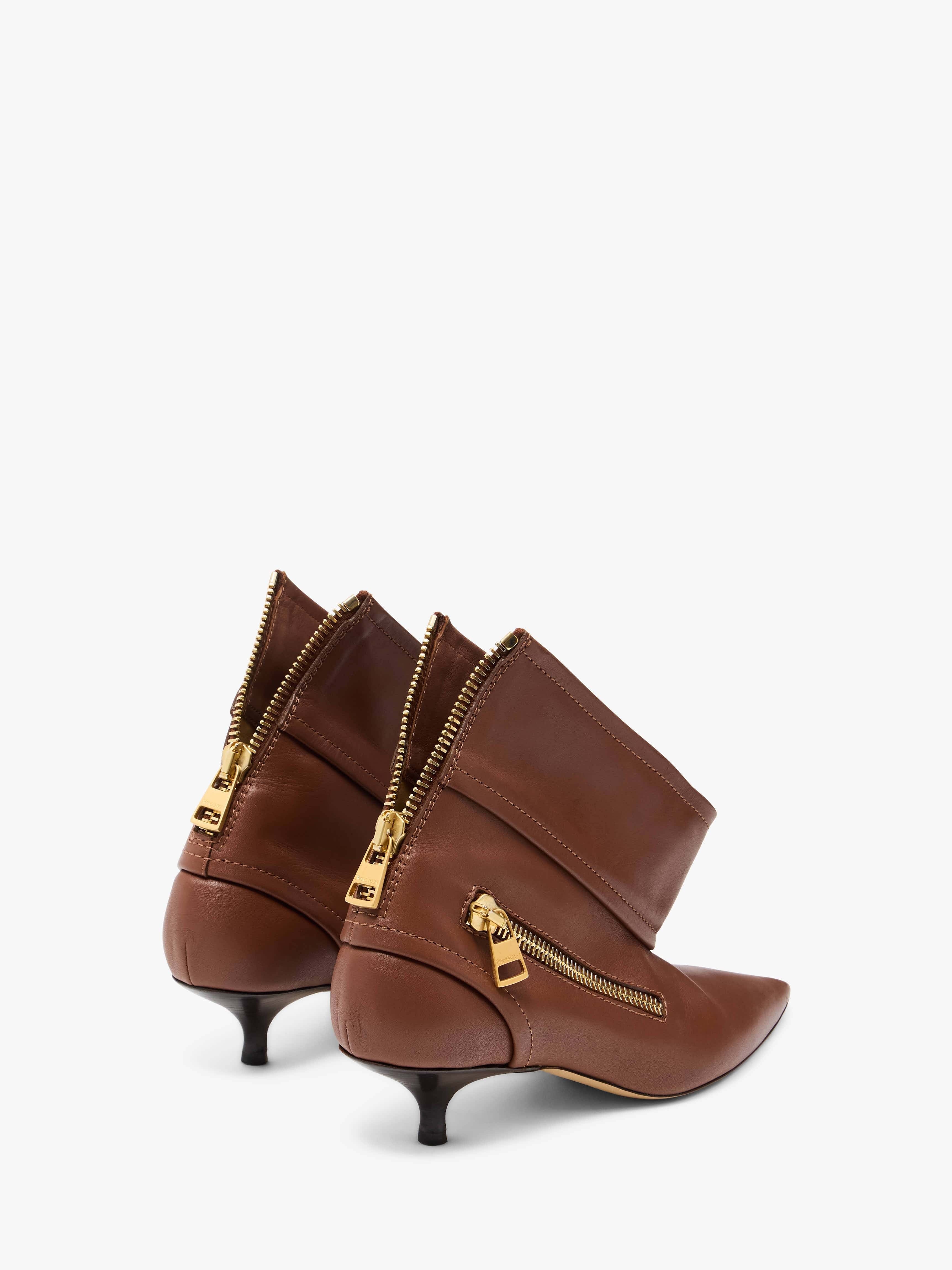 BIKER KITTEN HEEL - LEATHER ANKLE BOOT - 3