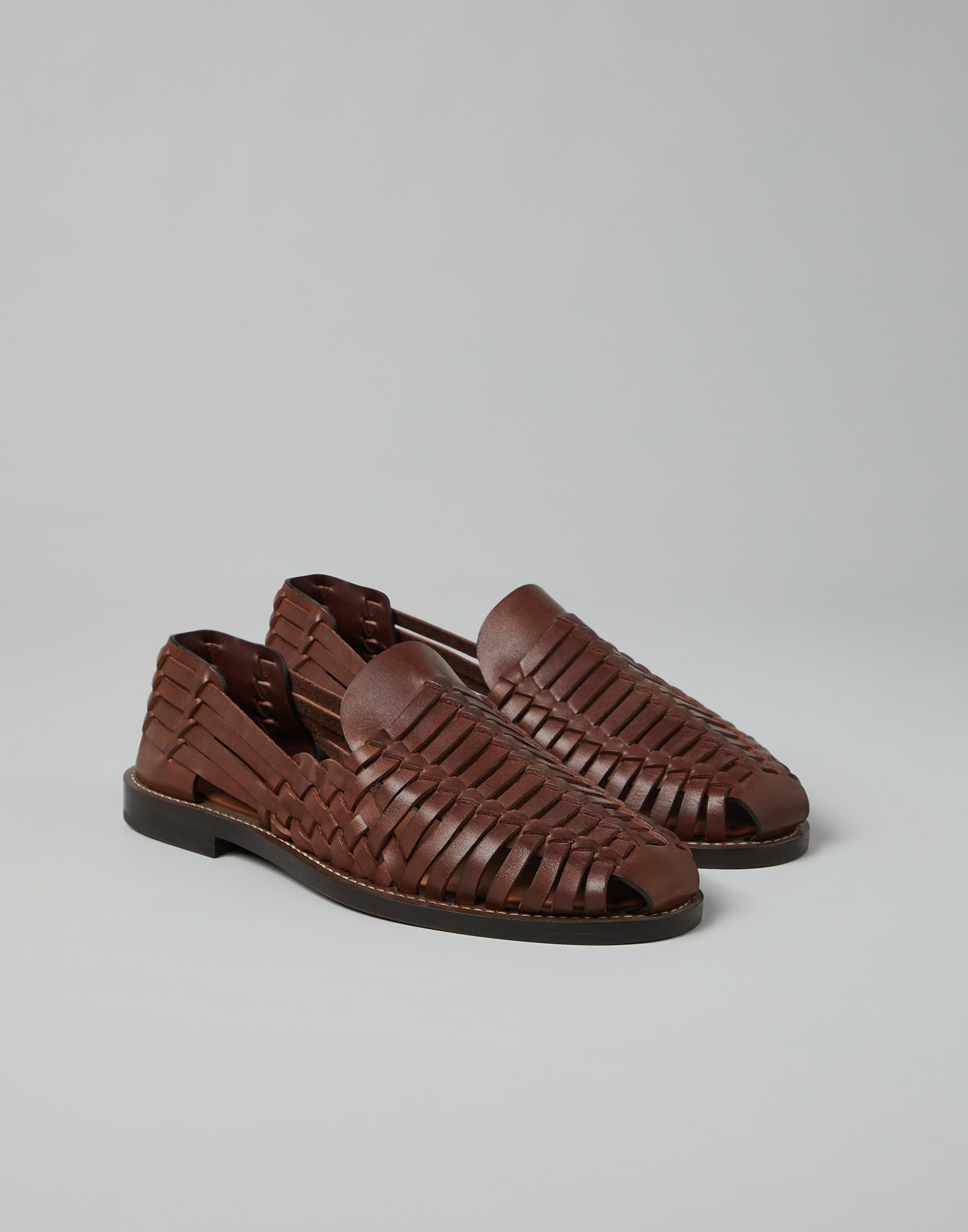 Woven calfskin sandals - 1