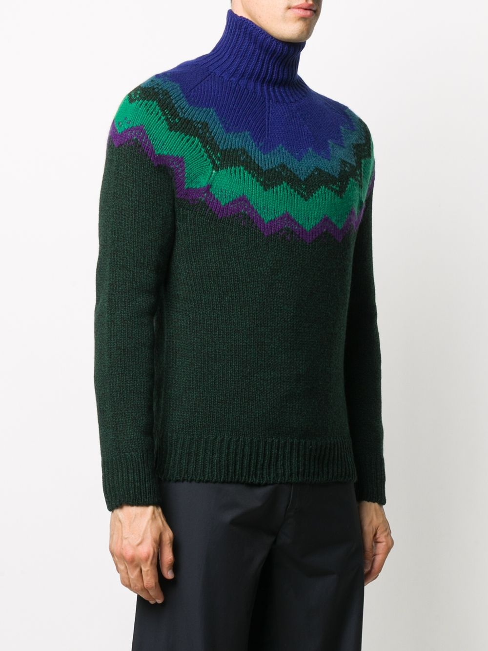 chevron-intarsia jumper - 3