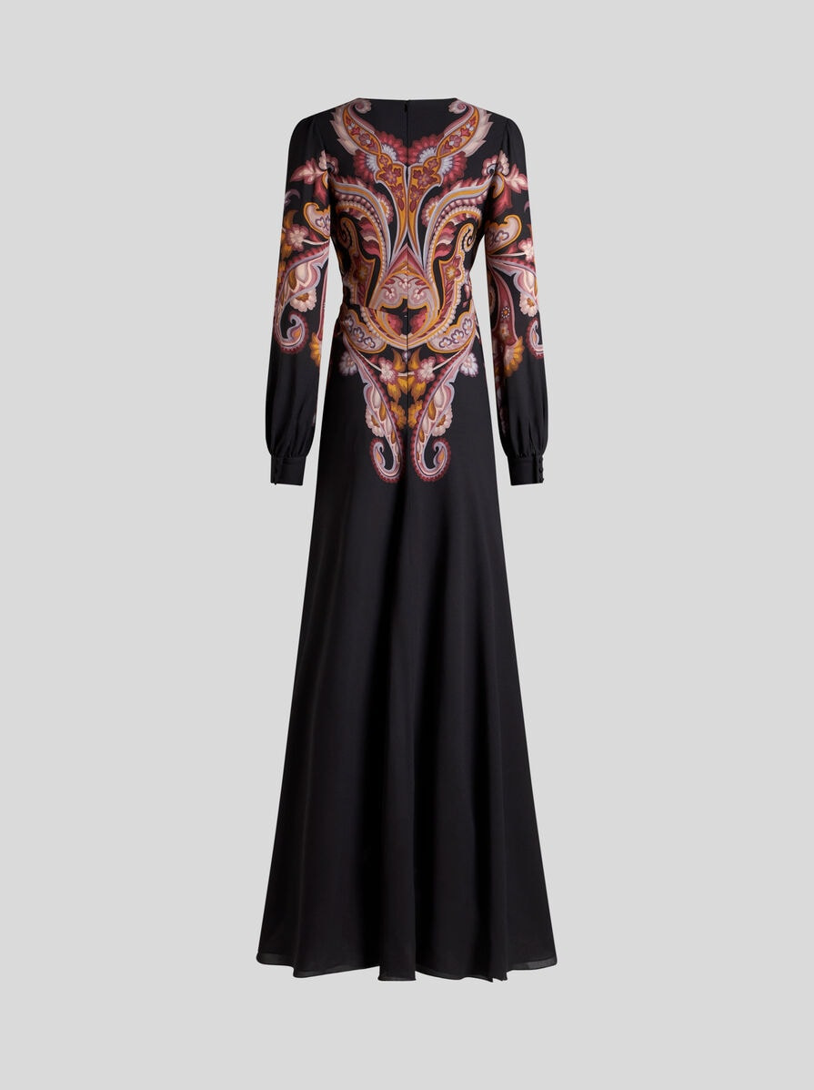 PRINTED STRETCH SABLÉ DRESS - 5