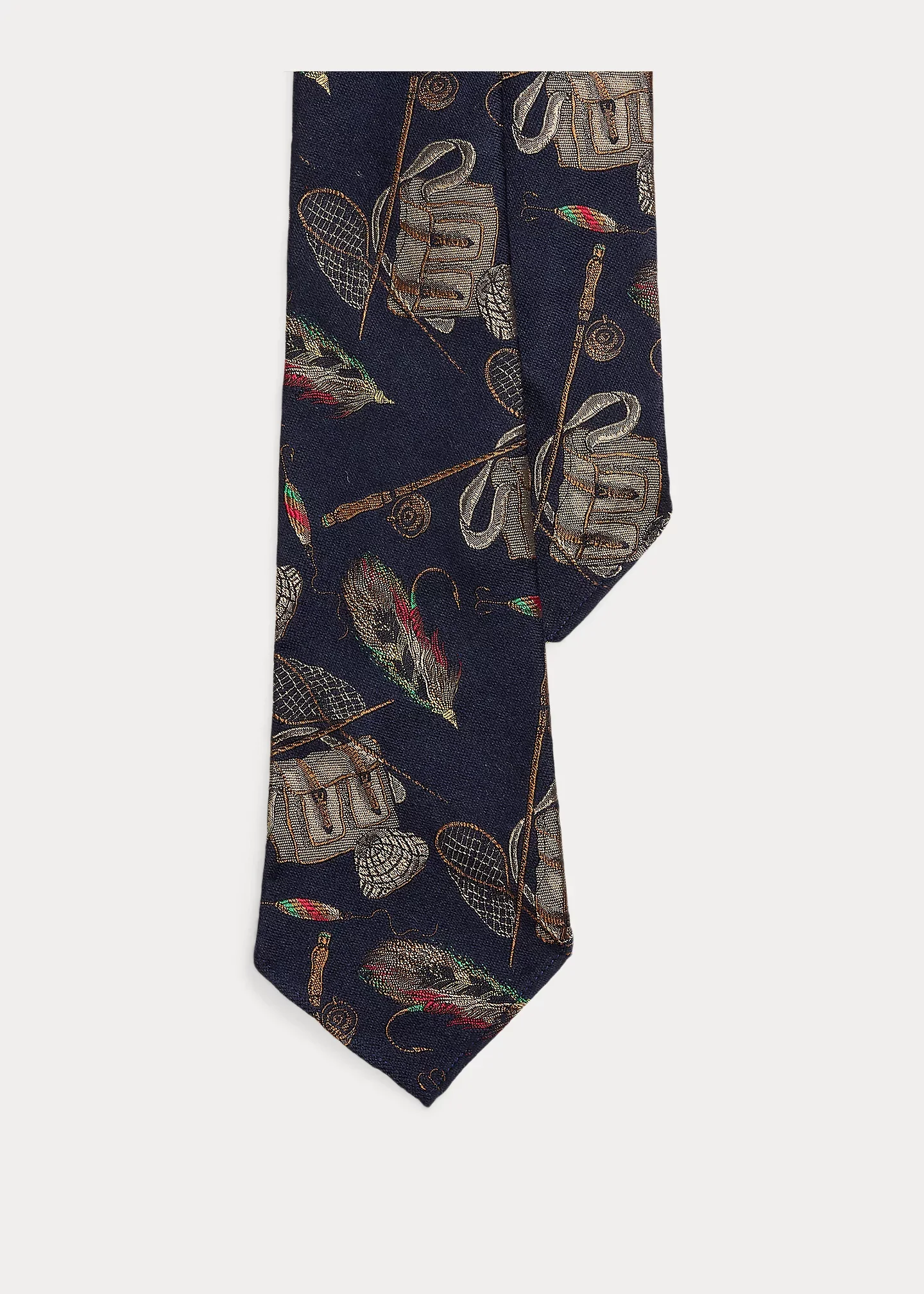 Vintage-Inspired Fishing-Print Tie - 1