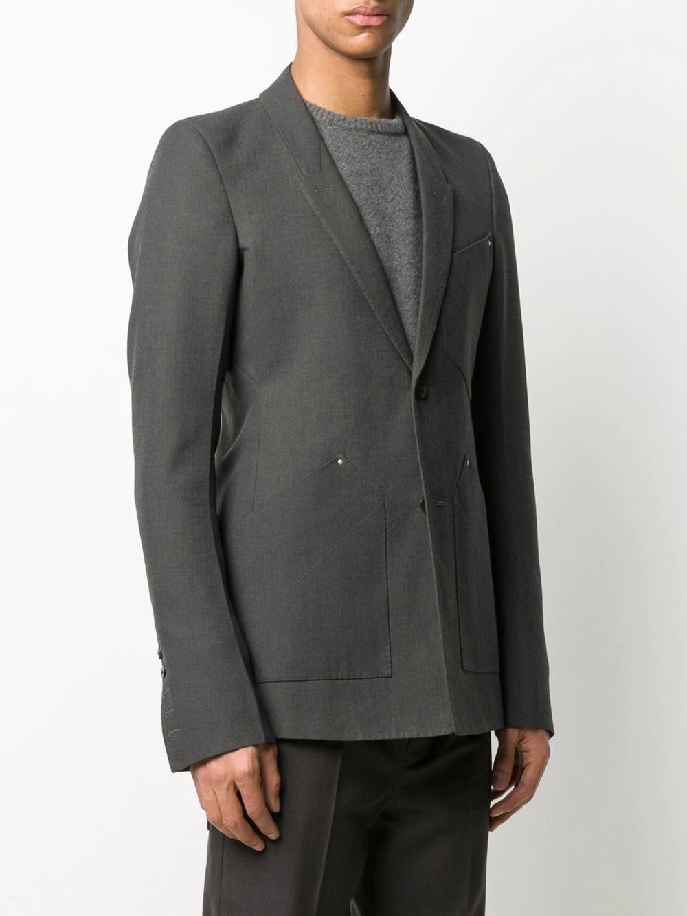 geometric pocket blazer - 3