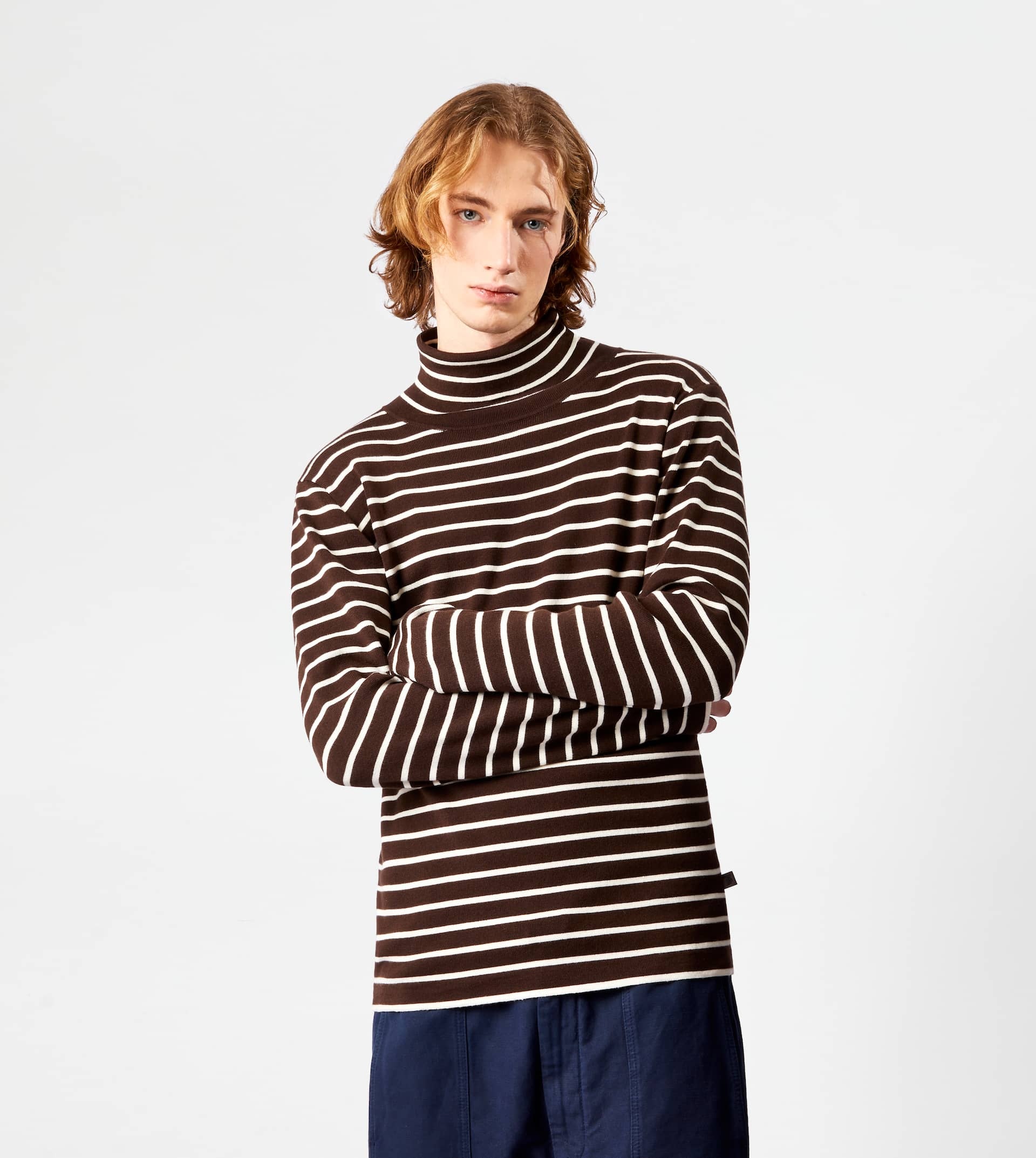 STRIPED TURTLENECK JUMPER - WHITE, BLACK - 3