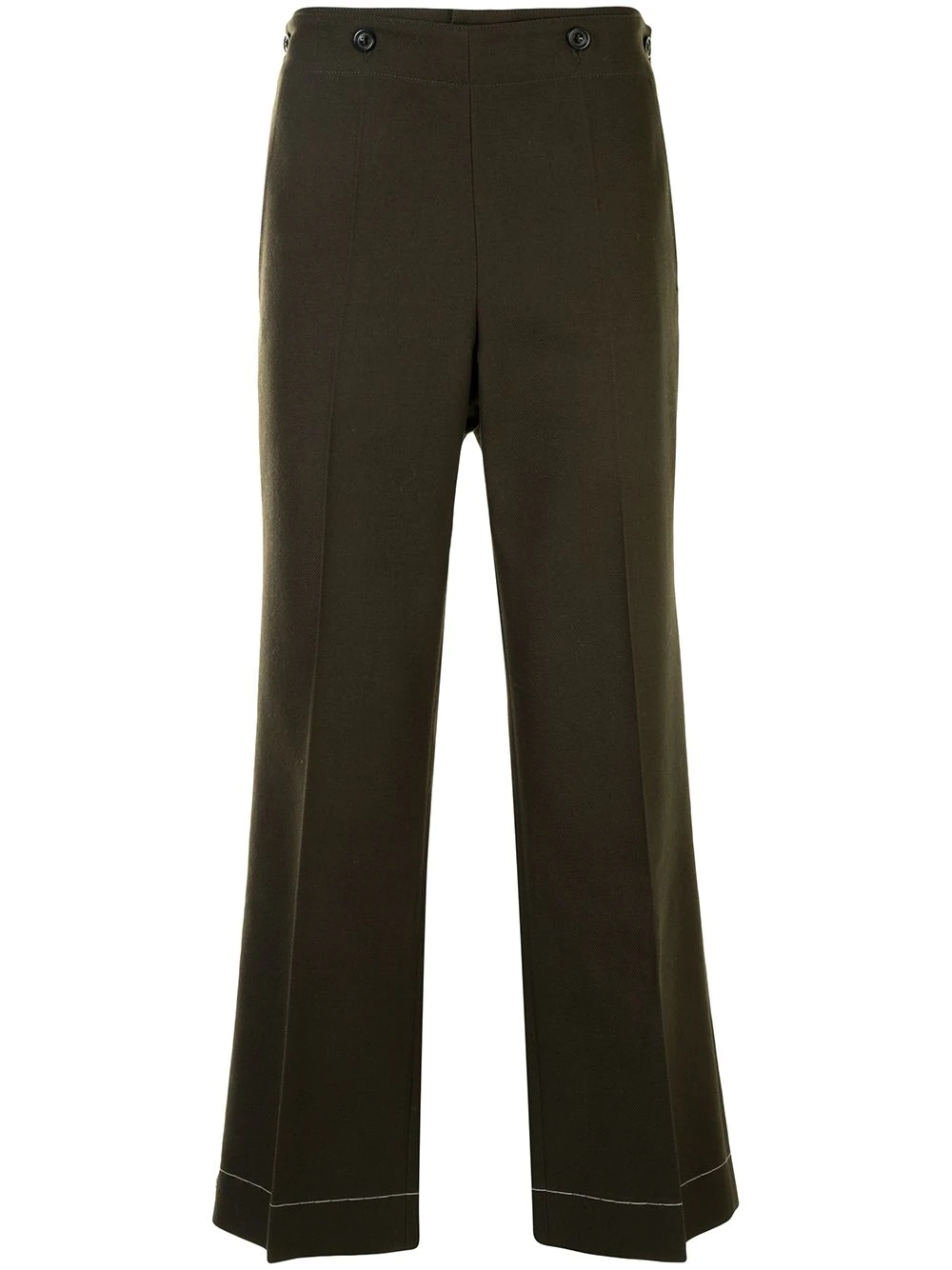 twill cropped trousers - 1