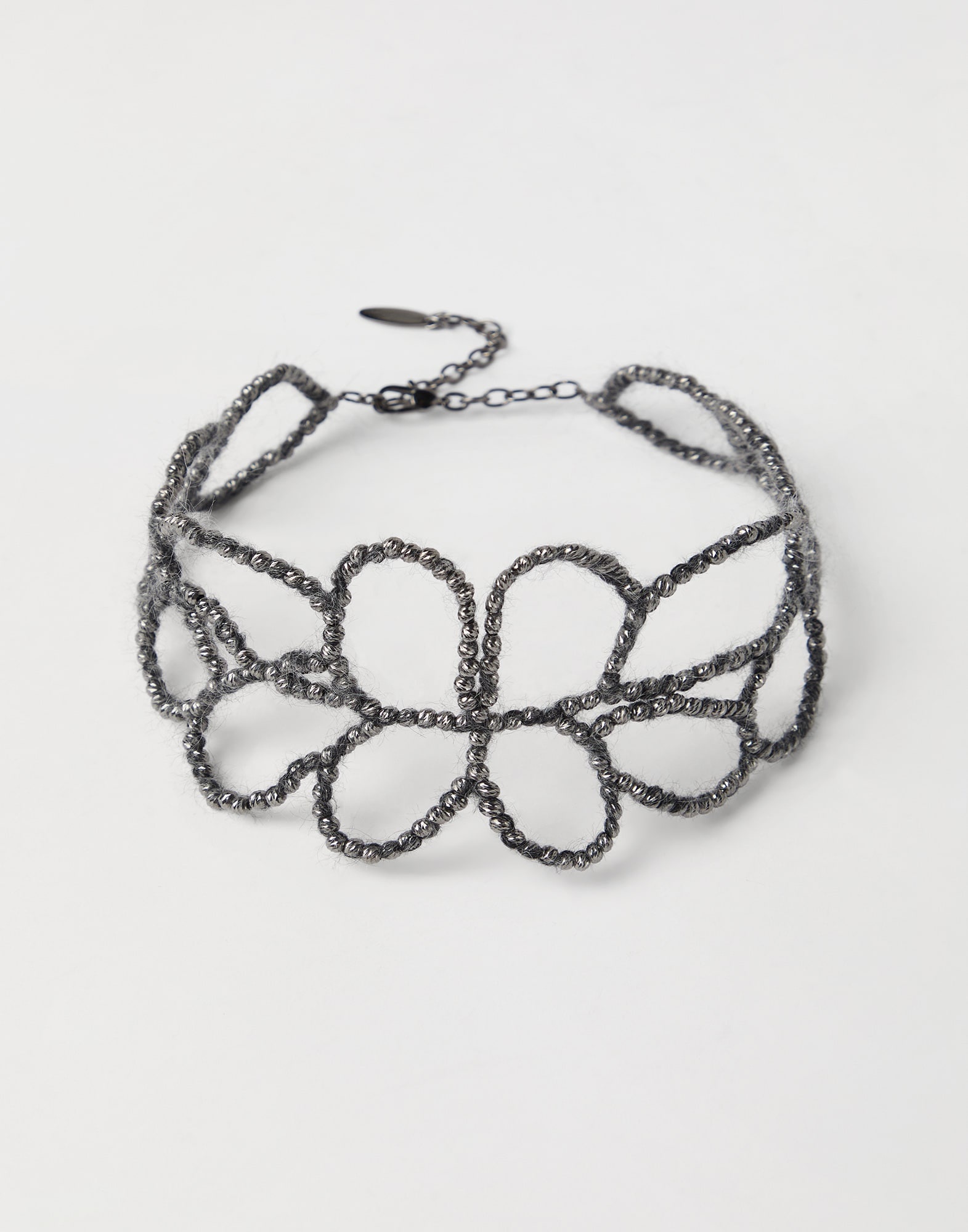 Ramage choker in Sterling Silver and mohair - 1
