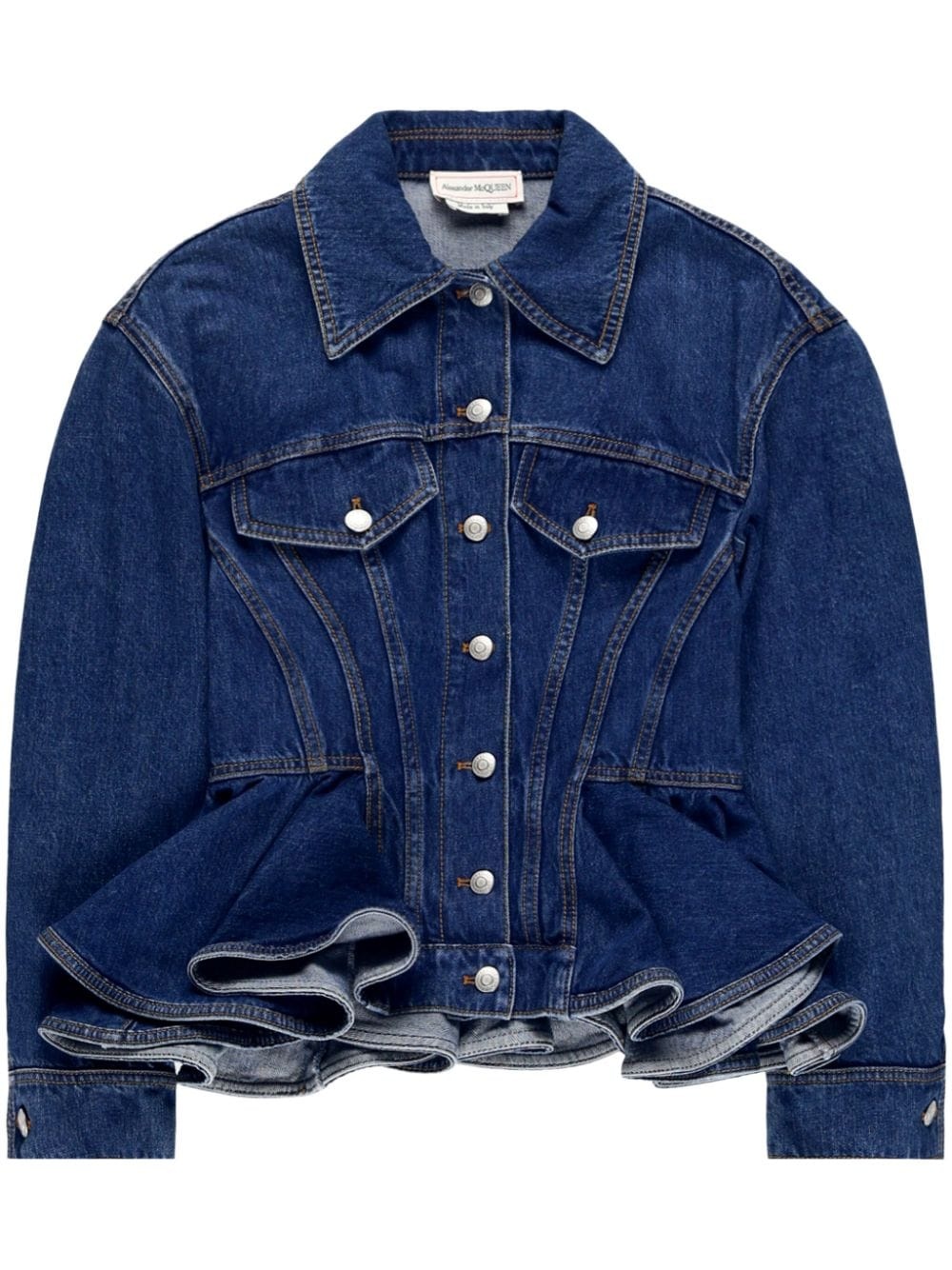 peplum denim jacket - 1