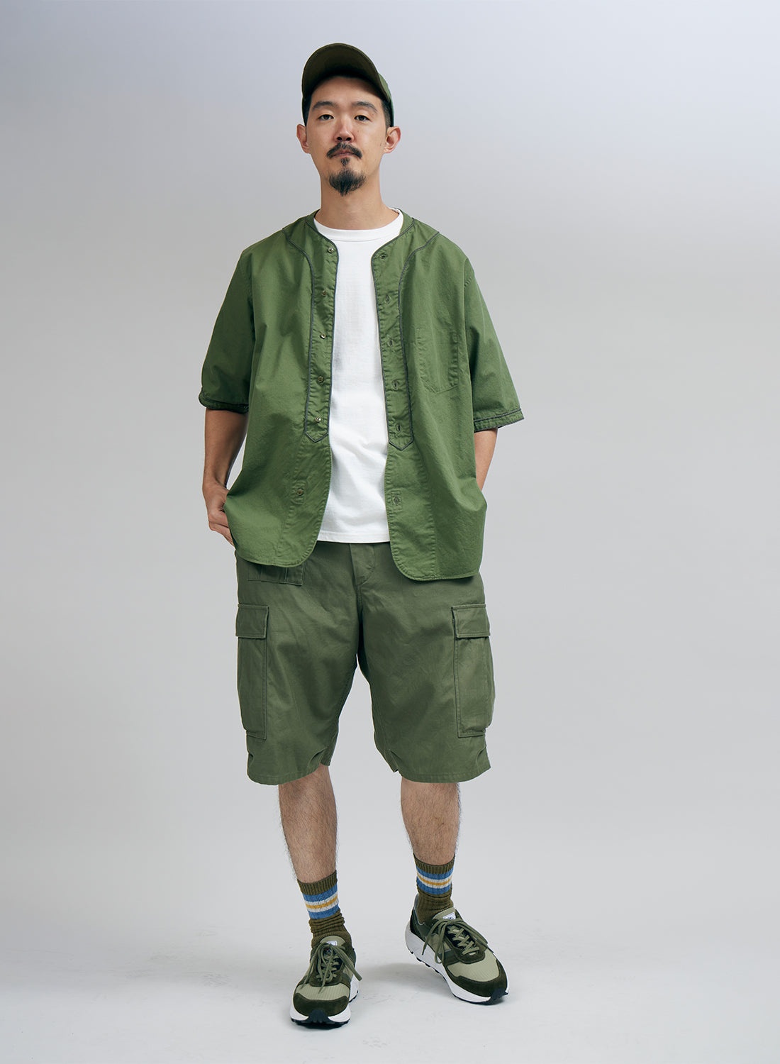 Baseball Shirt Short Sleeve Type 2 in Green - 2