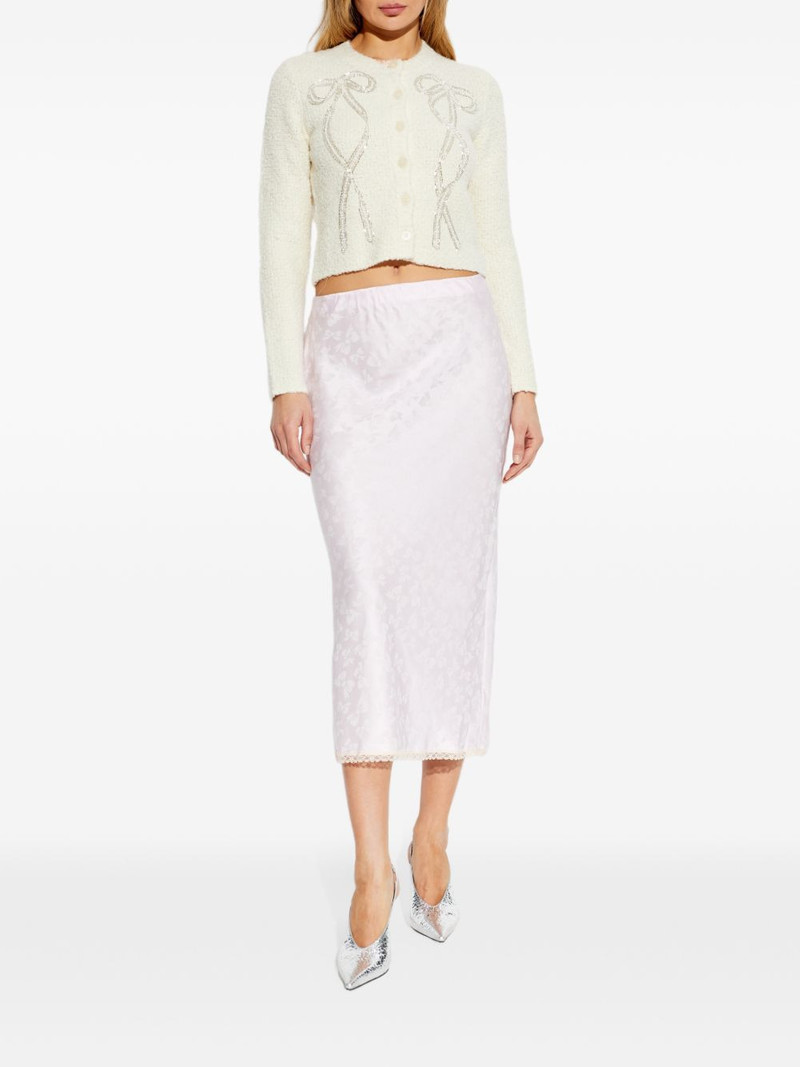 LoveShackFancy Leocadia beaded bow cardigan outlook