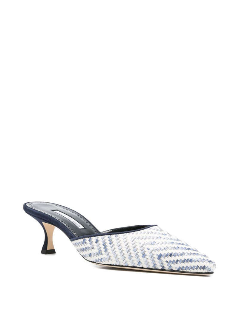Manolo Blahnik Carolynemu raffia mules outlook