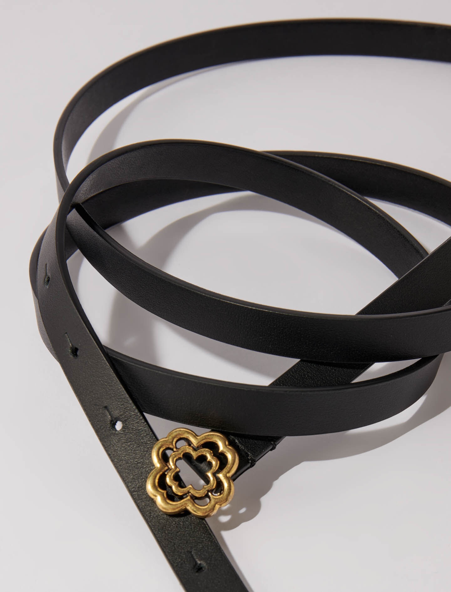 Slim double leather belt - 2