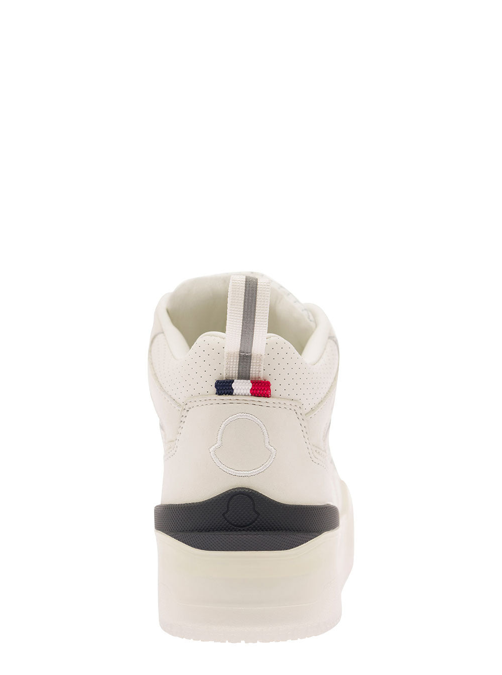 Moncler Women 'Pivot' White High-Top Sneakers With Reflective Straps In Leather Woman - 4