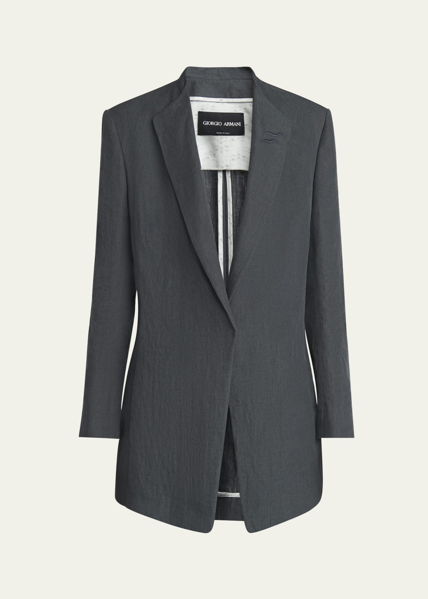 Linen Single-Breasted Blazer - 1