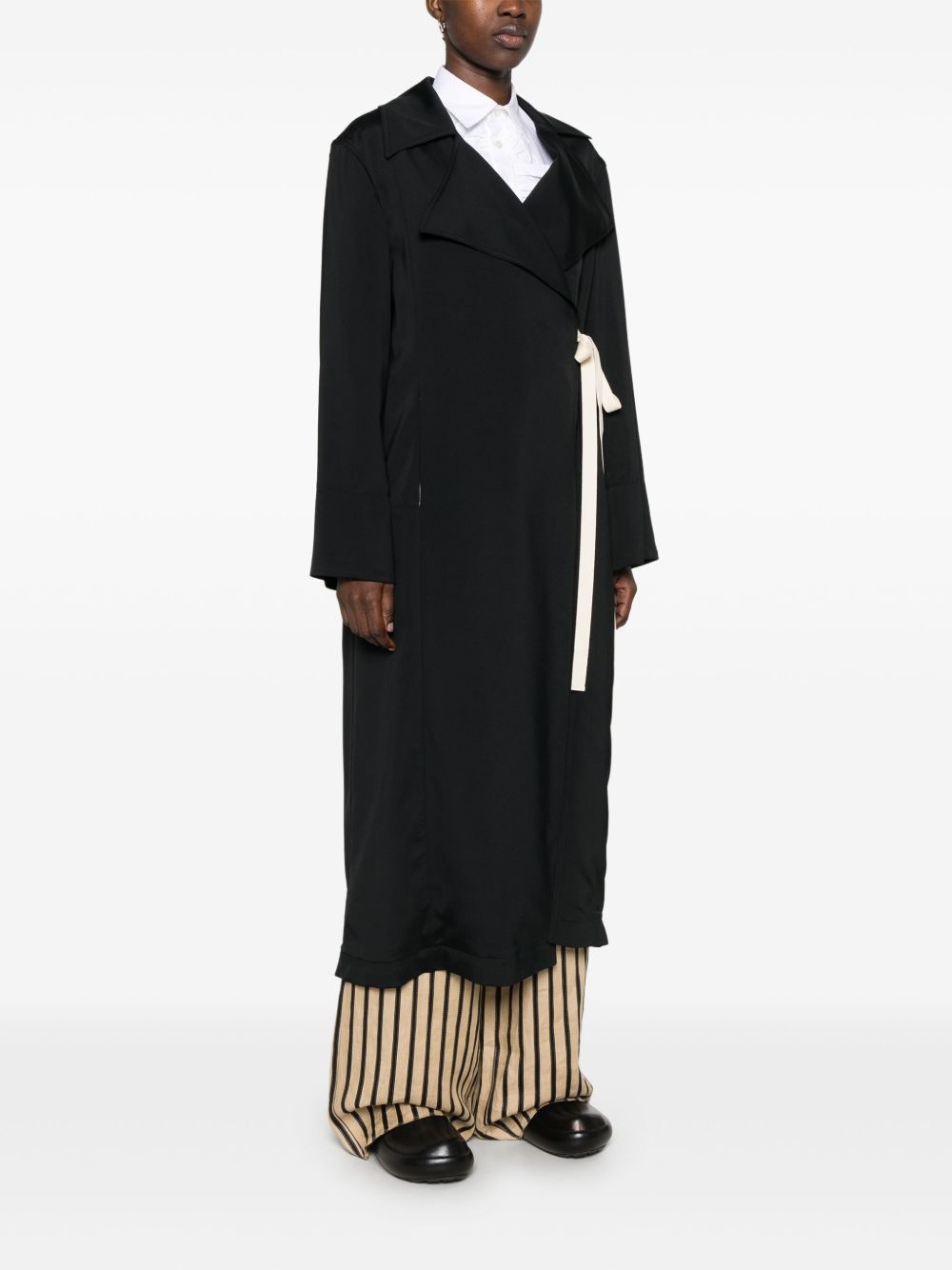 satin trench coat - 3