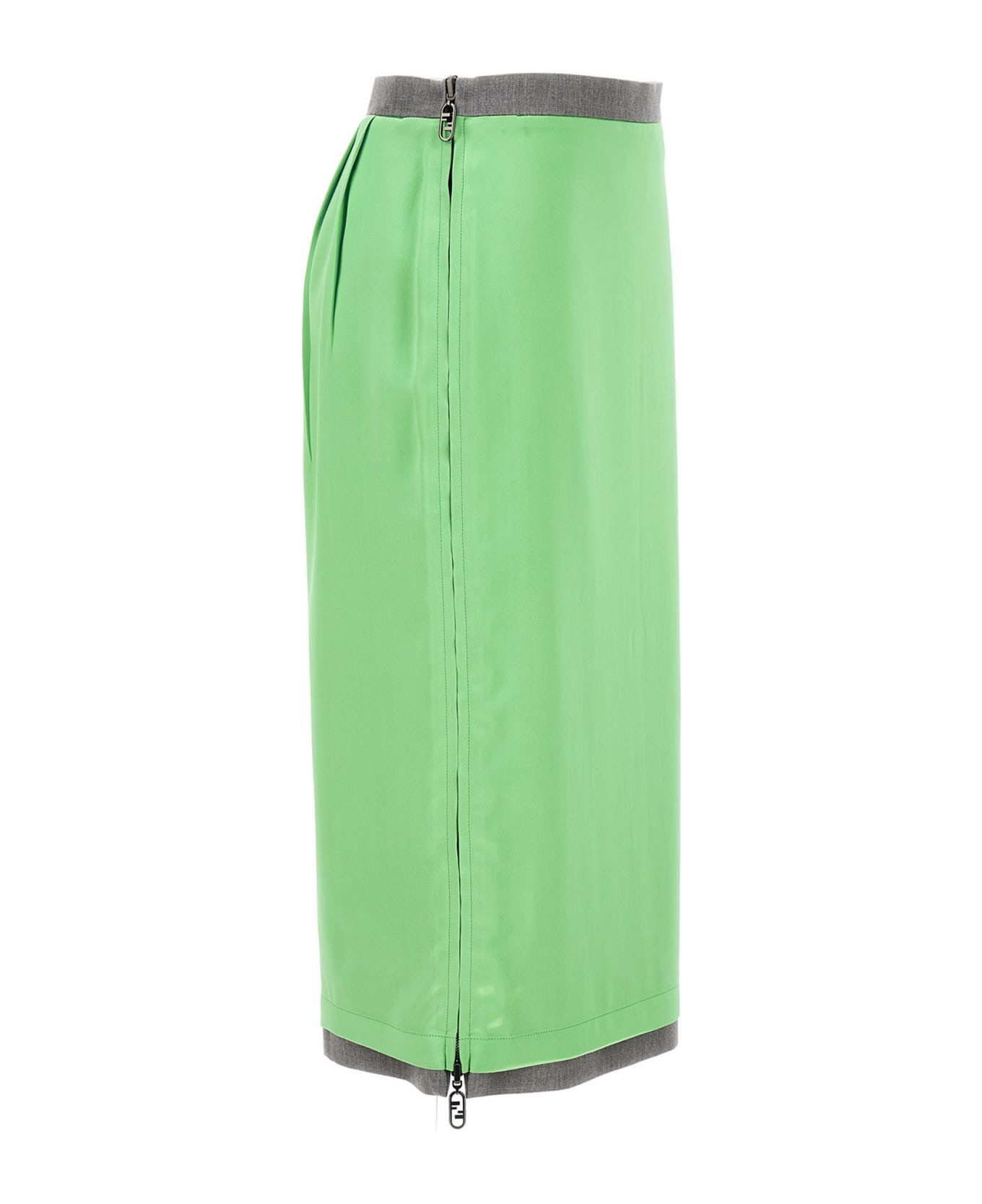 スカート FENDI SS23 Satin and gabardine skirt (FQ7451ANRI F1L7W) FENDI Satin And Gabardine Skirt | italist | REVERSIBLE