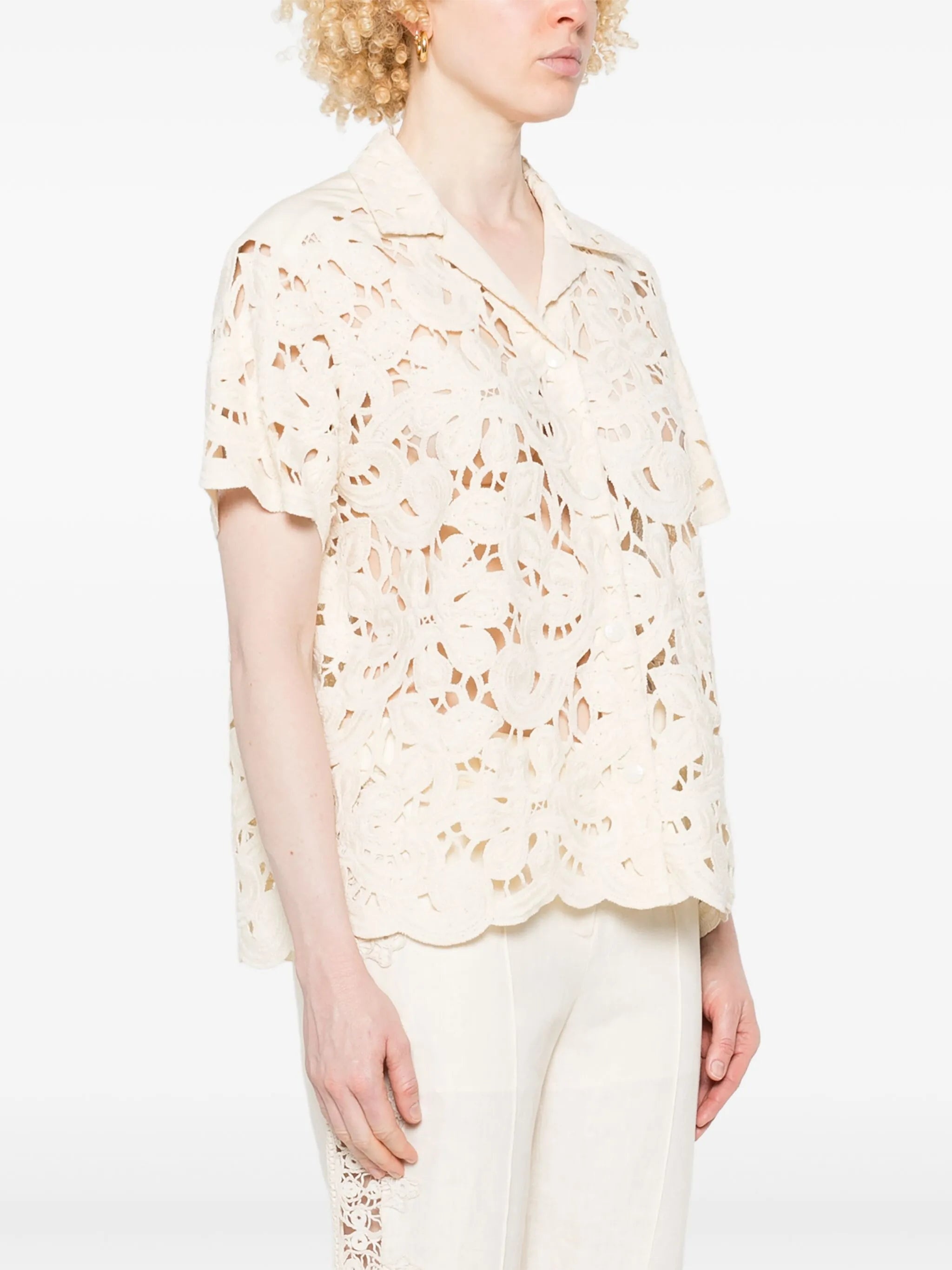 Floral Macramé Shirt - 4