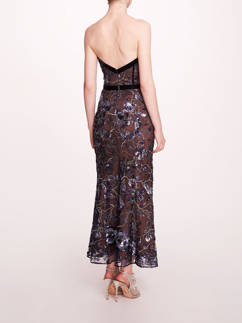 Marchesa CLIMBING VINES MIDI DRESS outlook