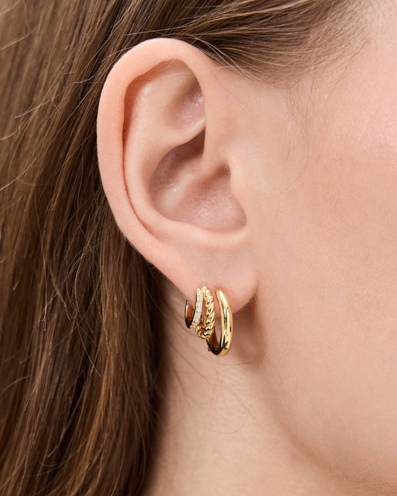 Splendid Shashi Charlee Triple Huggie Earring outlook