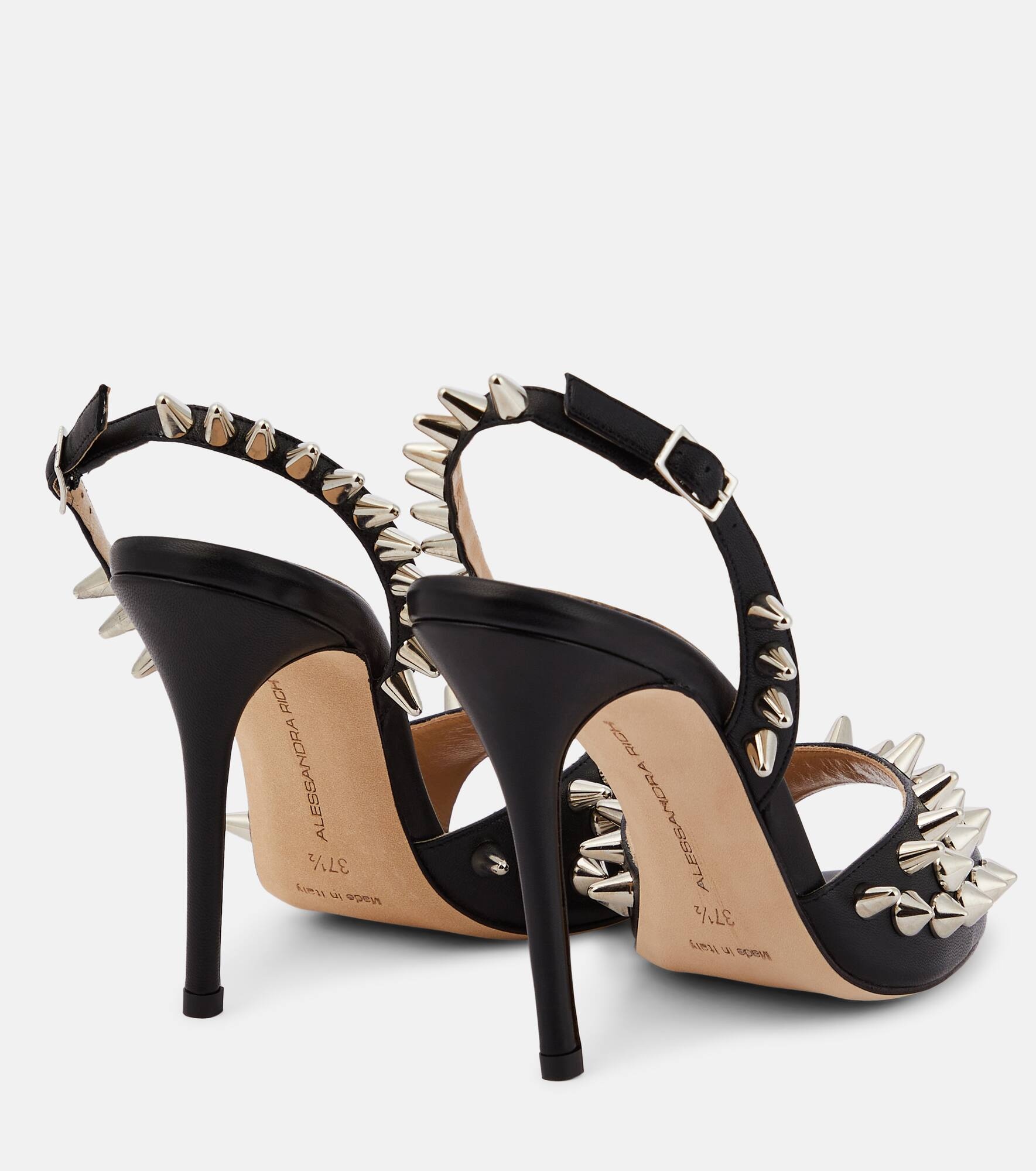 Embellished leather sandals - 3