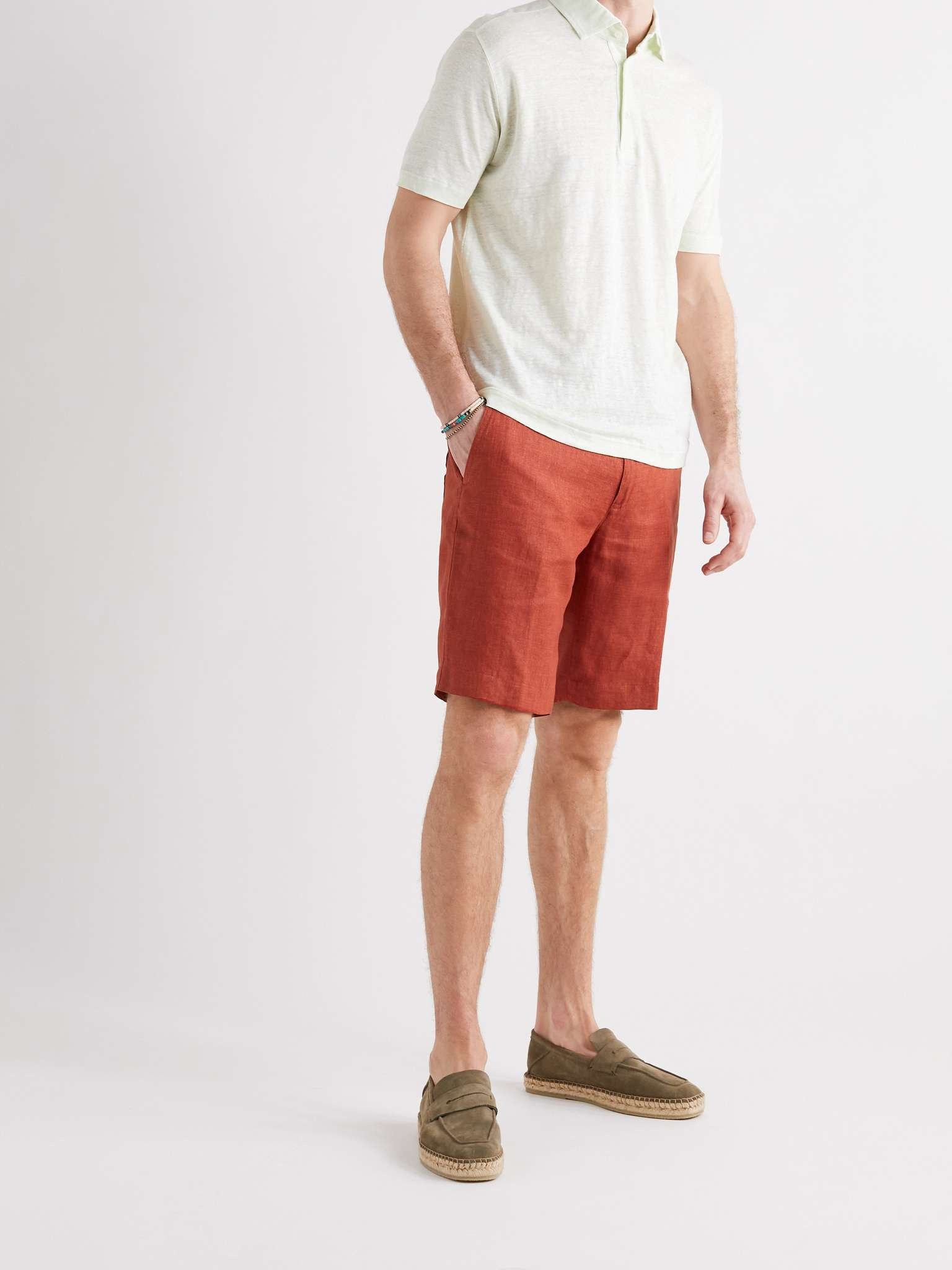 Slim-Fit Linen Drawstring Bermuda Shorts - 2